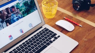 MacBook with Facebook Ads website