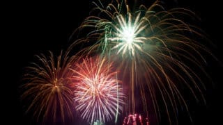 Fireworks against night sky