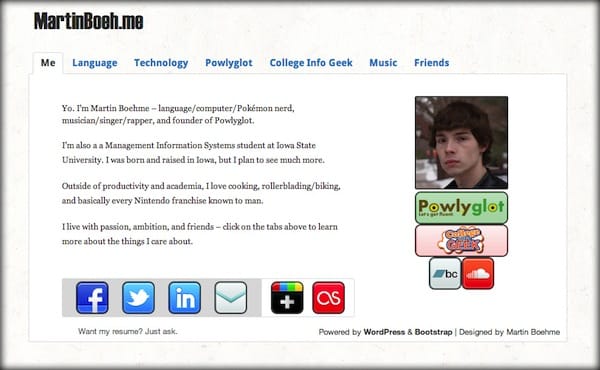 Create a personal website in college to impress recruiters