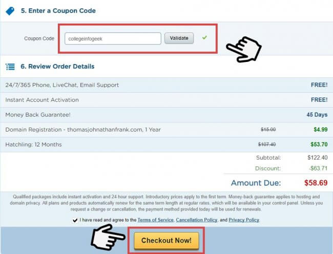 Review your order, then create your account.