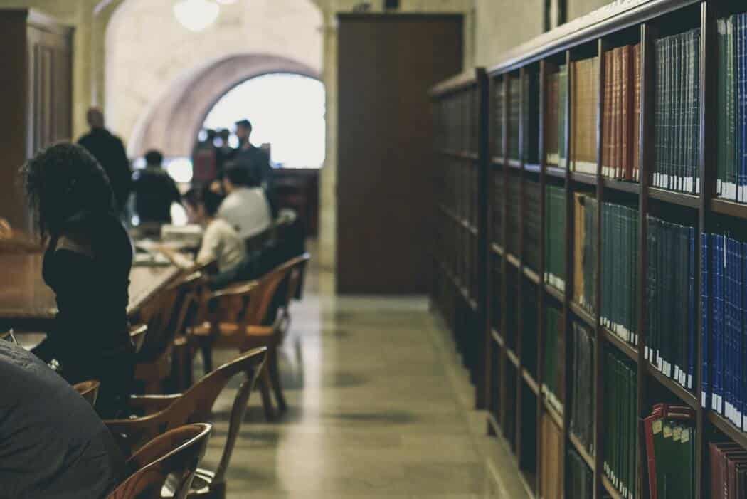 students in law library