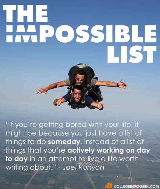 How to create an "Impossible List" to track your goals
