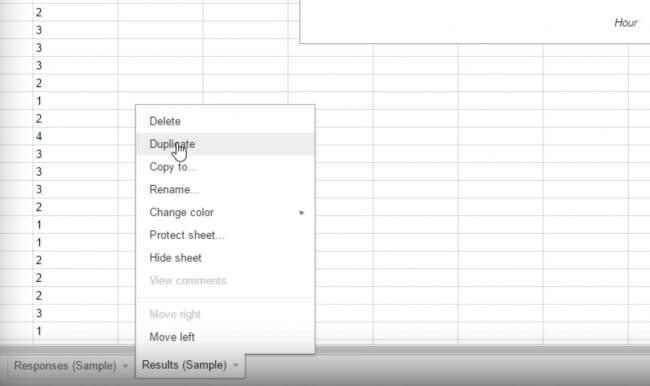 Duplicating the Responses Sheet