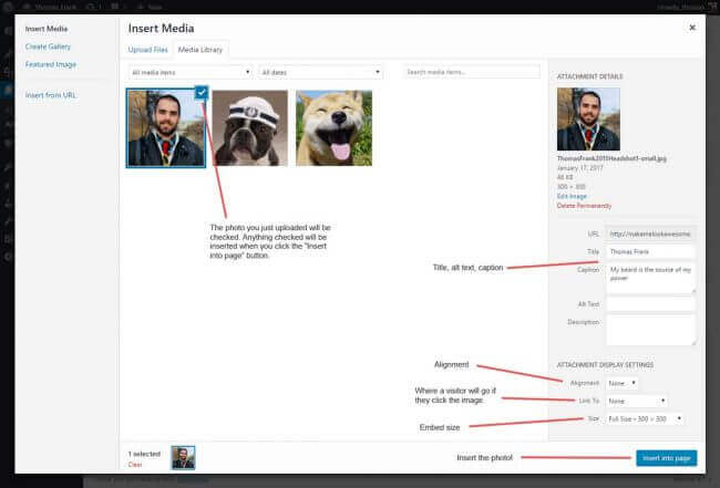 Inserting Media in WordPress