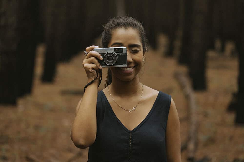 woman taking photo