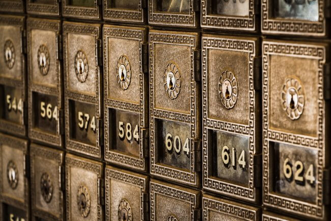 row of mailboxes