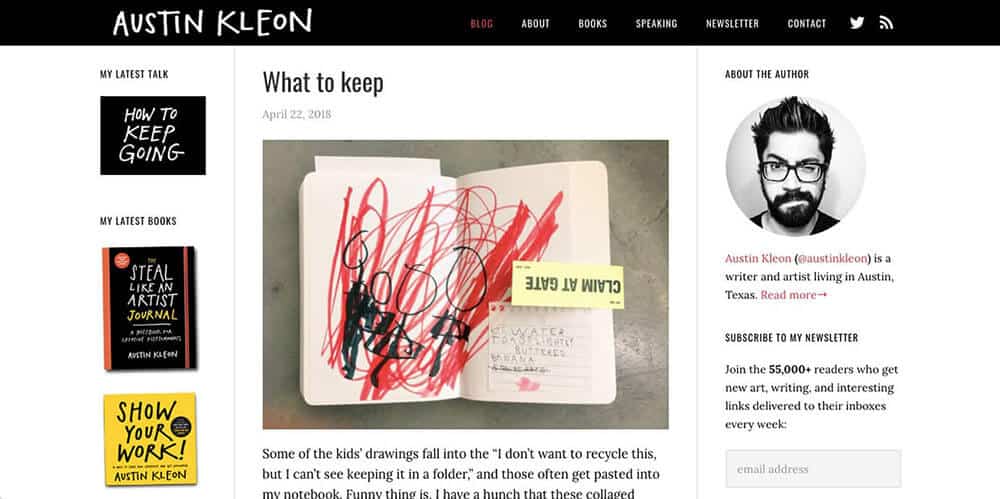 Austin Kleon's personal website