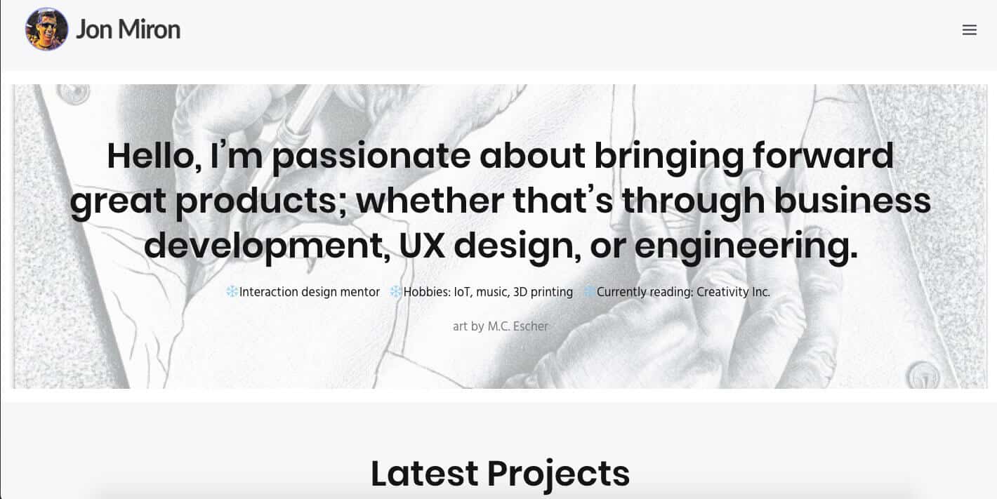 Jon Miron Website