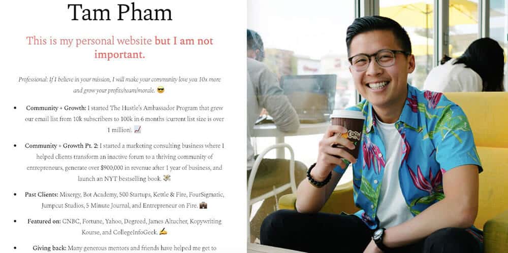 Tam Pham's personal website