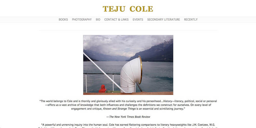 Teju Cole's personal website
