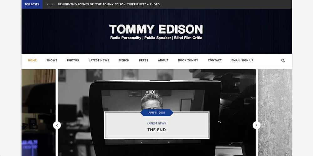 Tommy Edison's personal website