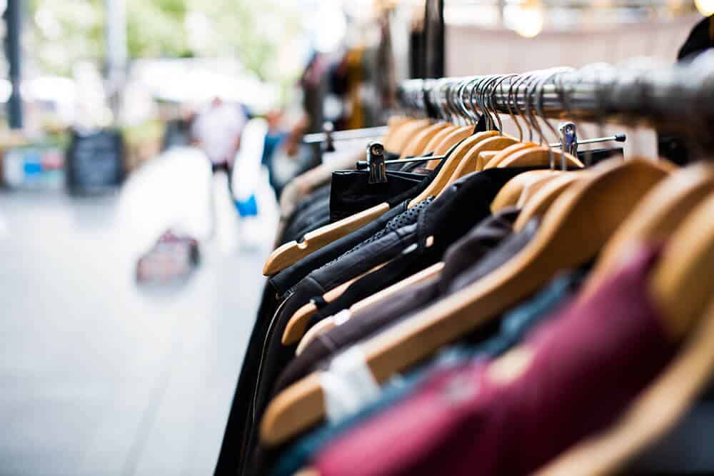 rack of clothes on hangers