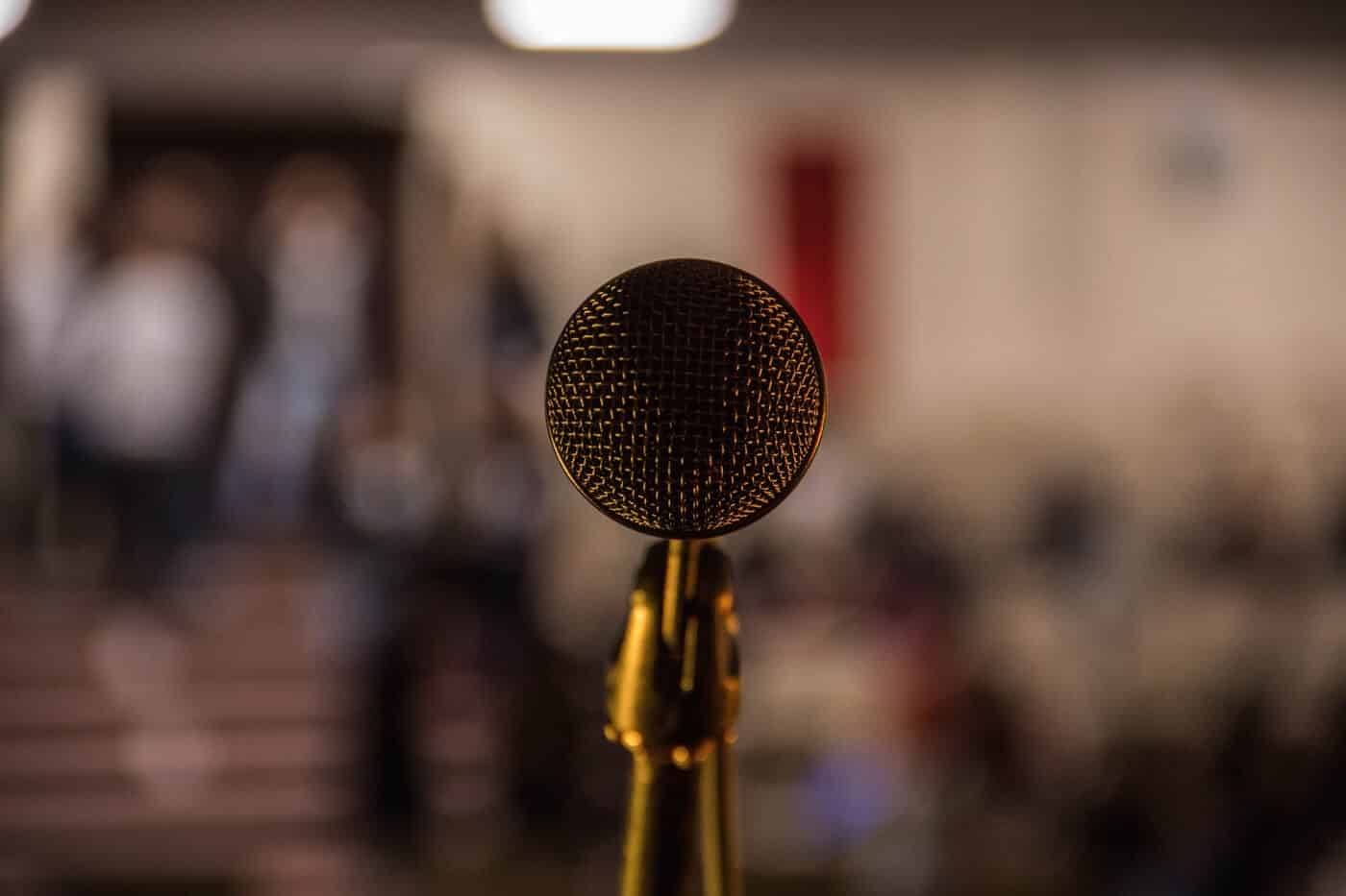 microphone in front of blurred background