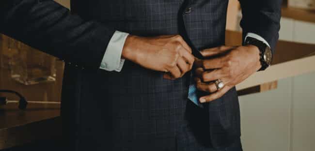 putting on the suit