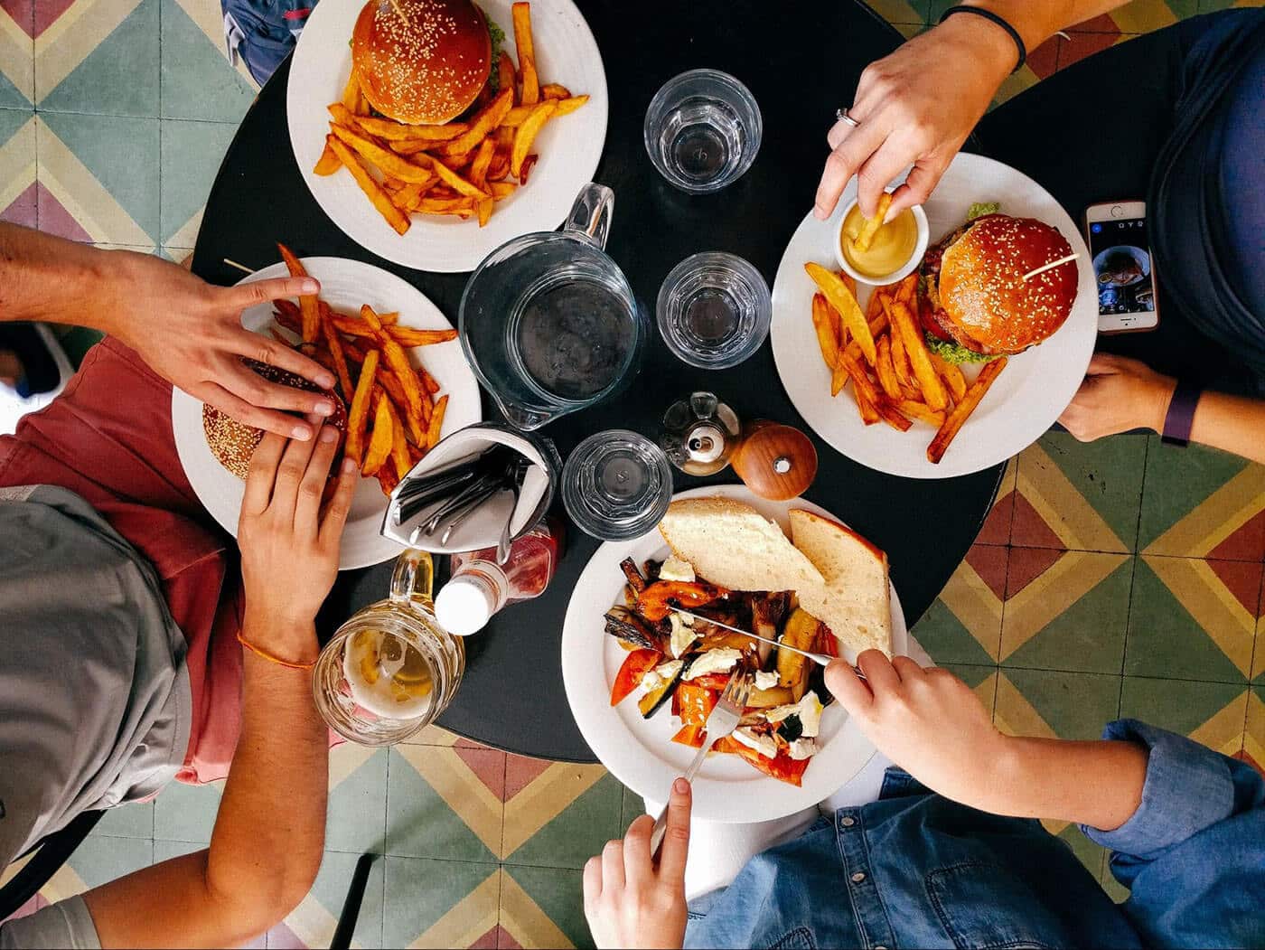 eating a meal together