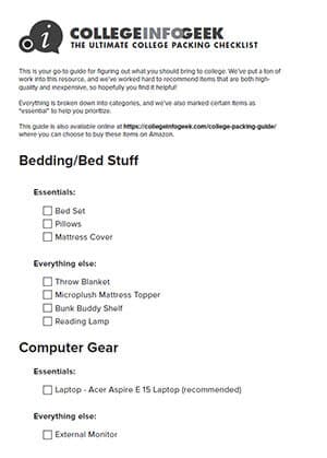 College Supply List for Freshman Year (FREE PDF Checklist)  College school  supplies, College supplies, College supply list