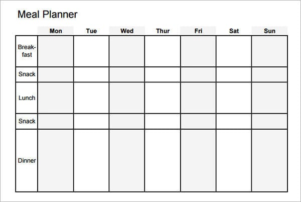 Meal Prep Chart