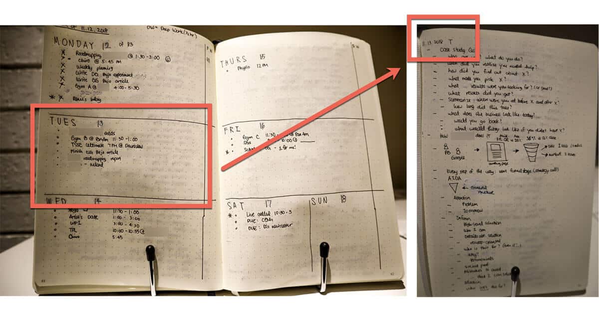 weekly vs daily log example