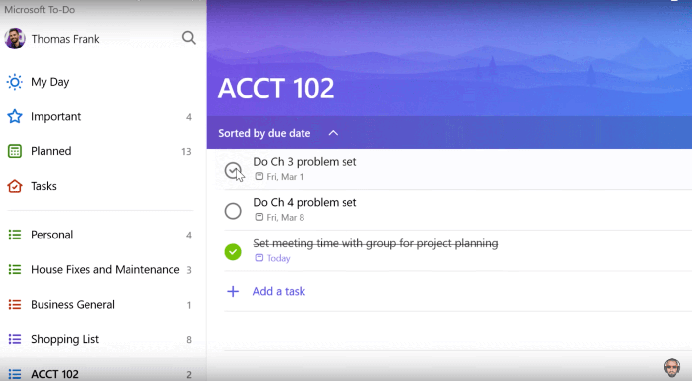 microsoft to do list app