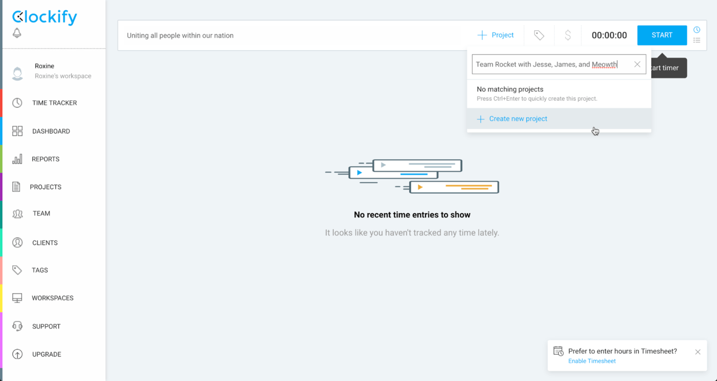 quick invoice and clockify