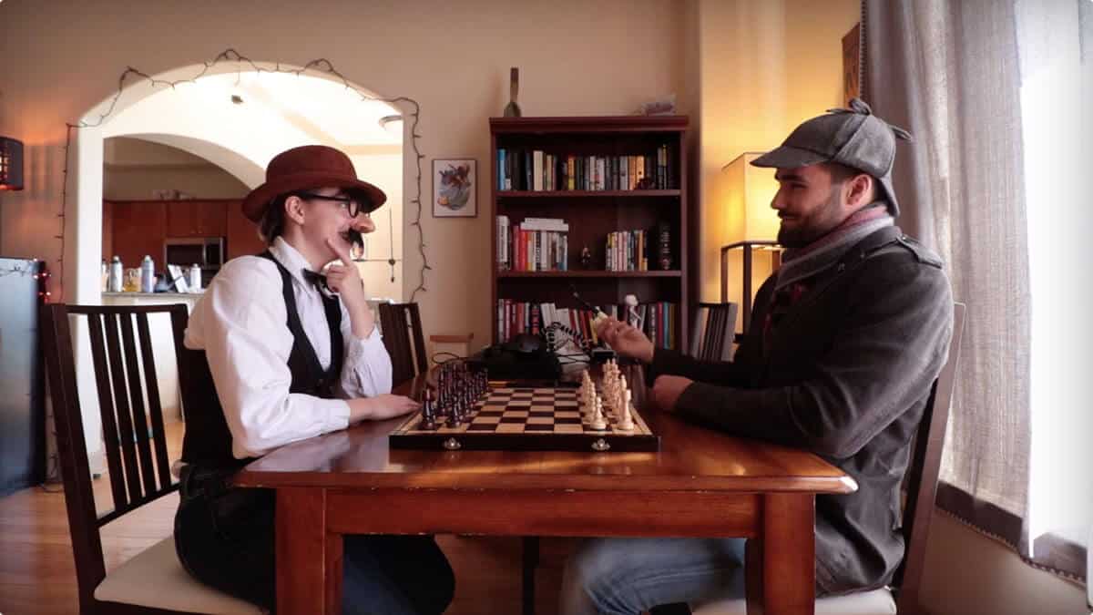 Holmes and Watson playing chess