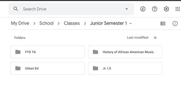 Google Drive pastas para aulas