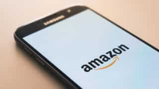 Amazon logo on smartphone