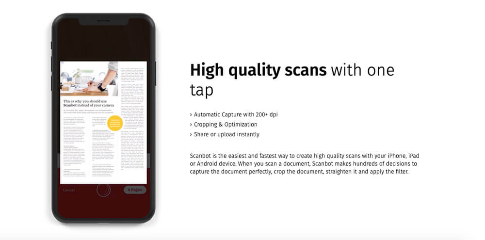 Scanbot document scanner