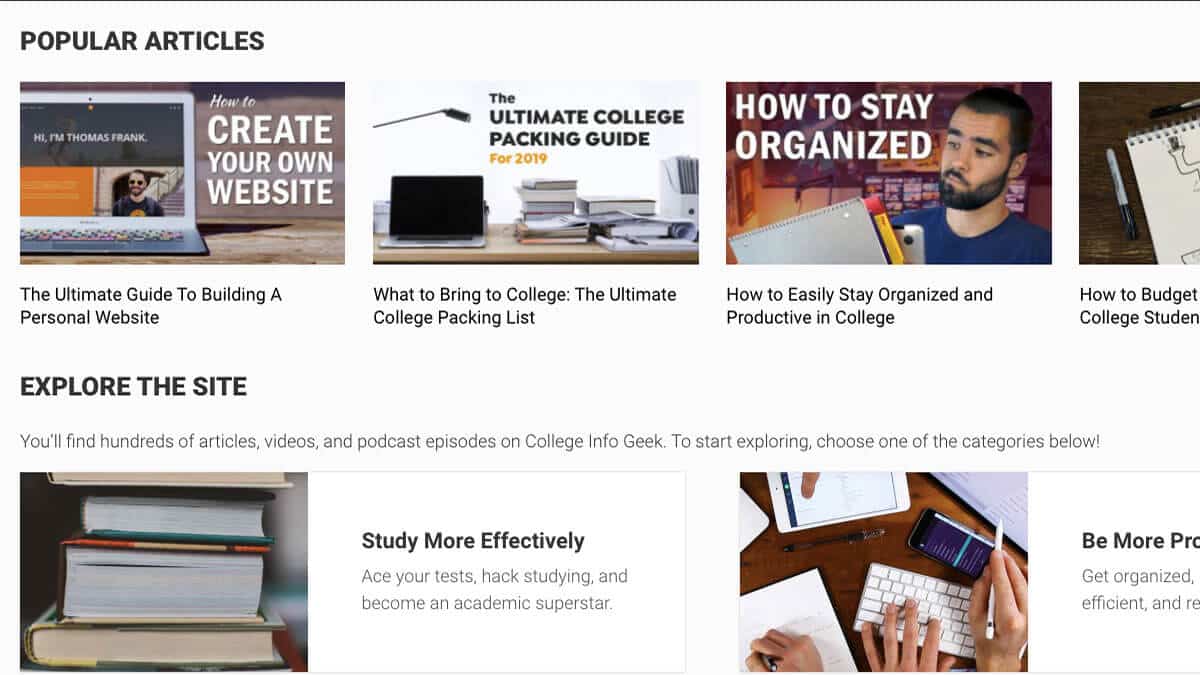 College Info Geek homepage
