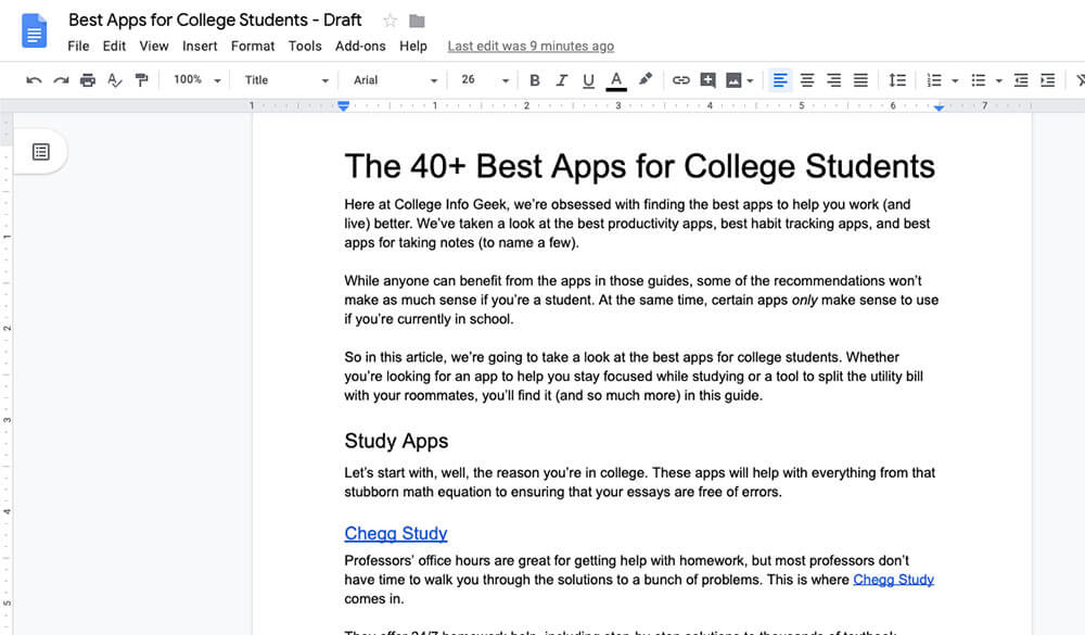 best laptop apps for college students