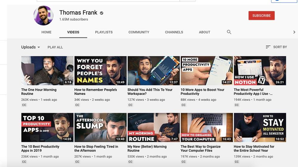 Thoms Frank YouTube video list