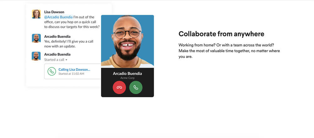 Slack video call screenshot