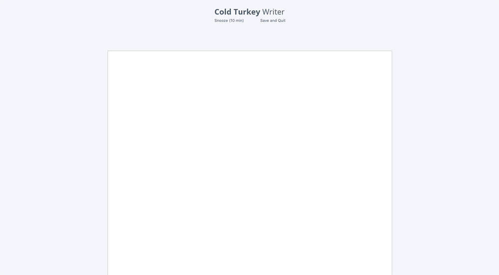Cold Turkey Writer app interface