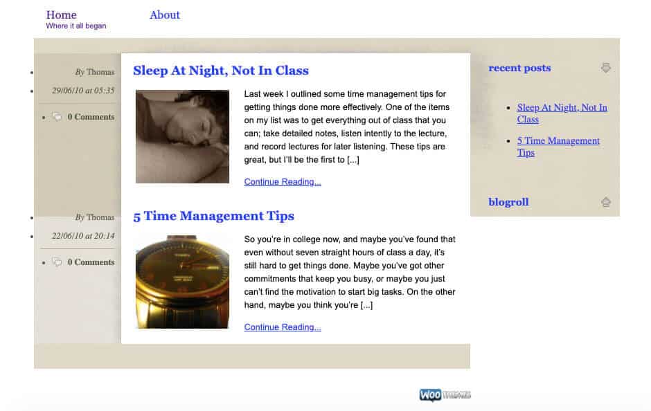 College Info Geek website as it looked in 2010