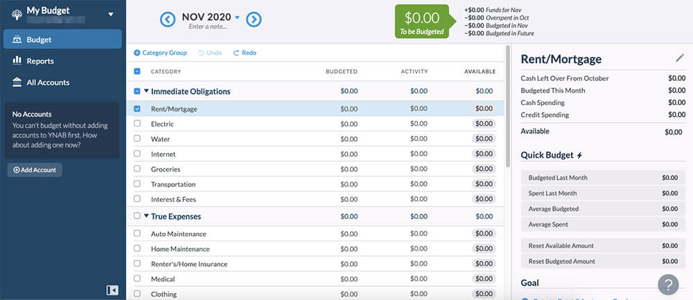 ynab budgeting for furniture