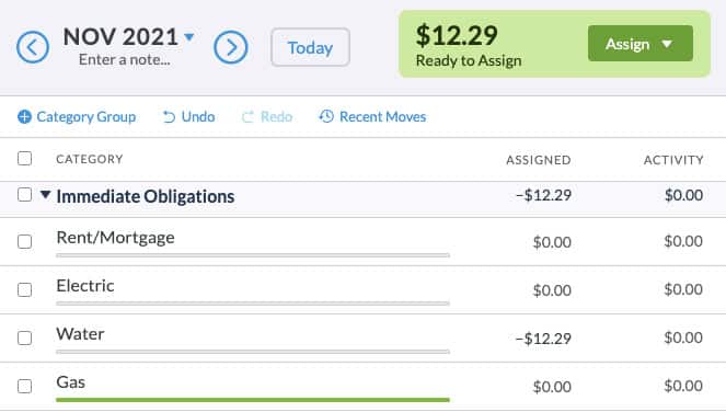 ynab budgeting savings