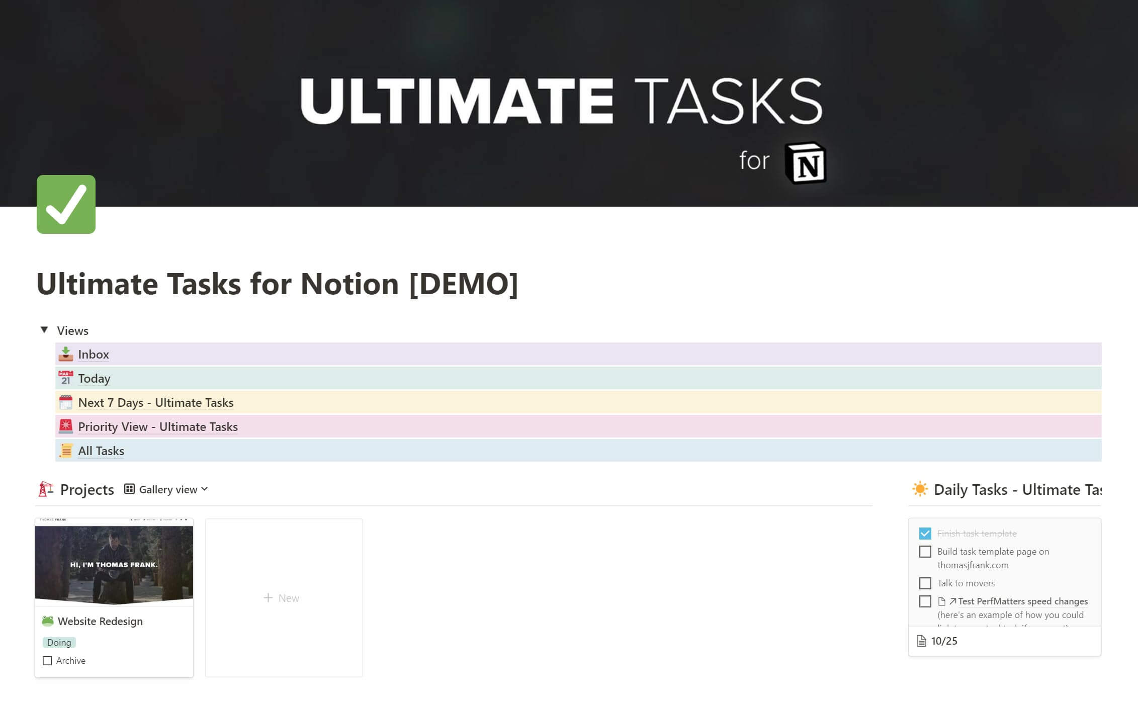 The Ultimate Task and Project Management Template for Notion